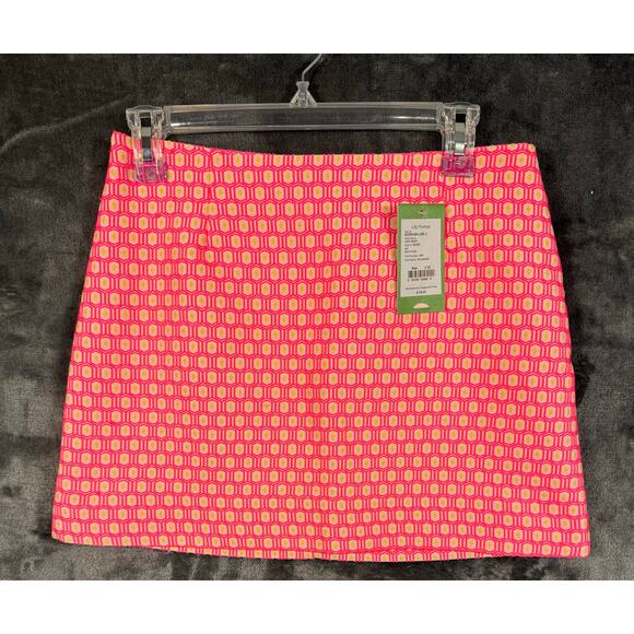 NWT Designer x Lily Pulitzer Tate Skirt in Hotty Pink Geo Jacquard Womens Size 2 - Picture 1 of 7